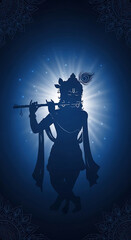 Spiritual Krishna Silhouette for Devotion and Meditation in Hinduism