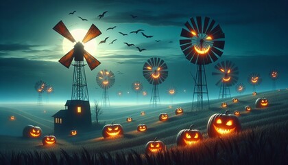 Pumpkin Phantom Windmills Windmills with pumpkin blades