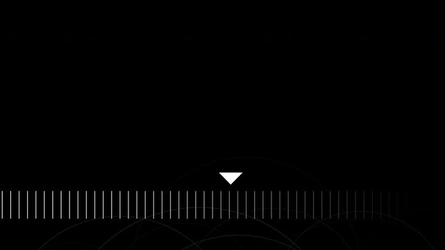 Sliding Pointer scale animating Balancing on black screen overlay