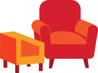 Beautiful sofa vector art illustration