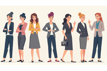 Fototapeta premium Diverse Group of Women Wearing Business Attire Standing Together