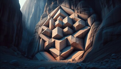 Rock Formation Geometry Highlight geometric shapes formed by nat