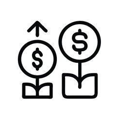 Investment Icons thin line and glyph vector icon stock illustration
