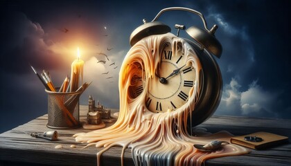 The concept of time represented by a melting clock Conceptual Su