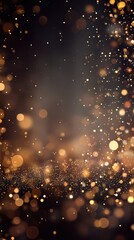 Shimmering golden bokeh effects create a magical atmosphere perfect for celebrations or festive events during evening hours