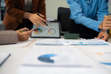 Business team working and update tasks with milestones progress planning and professional investor...