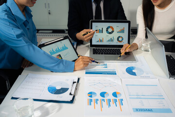 Business team working and update tasks with milestones progress planning and professional investor...