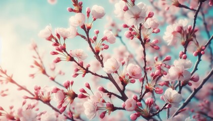 Cherry Blossoms Opening Delicate pink or white cherry blossoms u