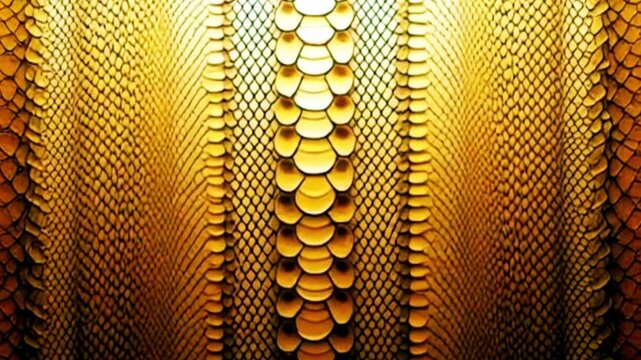 Seamless golden snake skin texture with intricate scales, perfect for luxury, fashion, and exotic design projects.