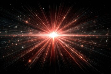Naklejka premium Bright red starburst effect on black. It is great for science or abstract themes.