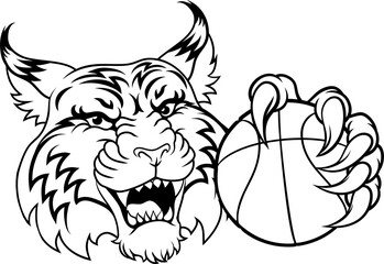 Wildcat Bobcat Basketball Animal Sport Team Mascot