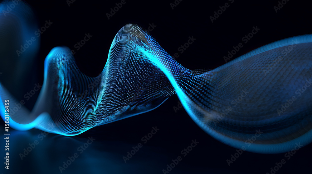 Aufkleber abstract gradient particle waves seamlessly flowing with soft purple light and bokeh. orange and blu