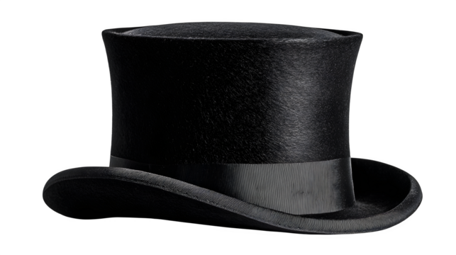 Black Top Hat, isolated on transparent background - Powered by Adobe