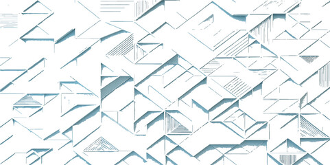 Seamless geometric pattern with blue triangles, an abstract vector illustration for winter backgrounds