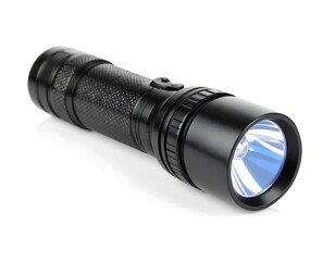 Black flashlight on white background (1)