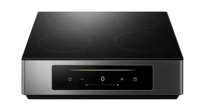 Modern digital stove with induction technology and a slide control interface