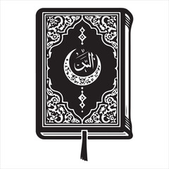 holy quran silhouette , black colour vacktor