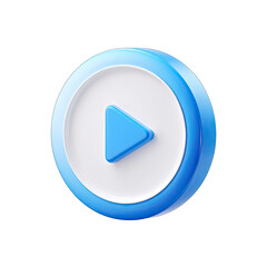 Play Button Icon - Blue and White