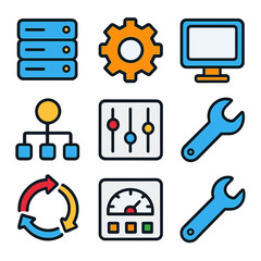 Operating Icons: Professional Vector Icon Set for Tech and Business
