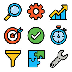 Optimization Icons: Professional Vector Set for Business & Marketing