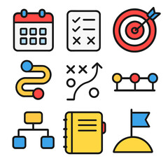 Plan Icons:  Professional Vector Illustration Set for Strategy & Business