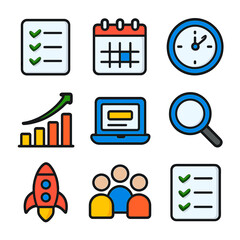 Productivity Icons:  Boost Your Projects with These Stylish Vector Icons