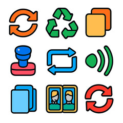 Repetition Icons:  Stylish Vector Illustrations for UI/UX and Design