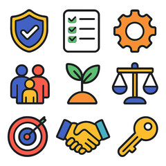 Responsibility Icons: Professional Vector Graphics for Business & Corporate Use