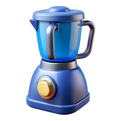 Vibrant Blue Blender Appliance for Kitchen Use, Smoothies, and Food Preparation, Isolated Design
