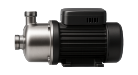 Low-noise surface pump with sound-dampening insulation for urban areas.