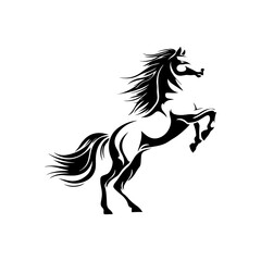  Black horse silhouette vector illustration design and white background.