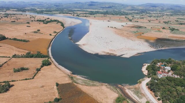 4K Aerial View of Chico River in Cagayan, Philippines
the river's dynamic flow, from gentle currents to broader stretches, as it winds through a picturesque rural setting.
