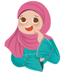Muslim girl is thinking