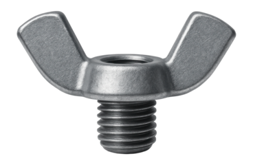 Galvanized steel wing nut with a coarse thread for use in heavy-duty agricultural machinery.