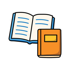 Illustration Vector Graphic Cartoon of Open and Closed Books