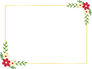 Obraz premium Red Bloom and Greenery Border Design for Modern Wedding Invitations and Printable Event Stationery