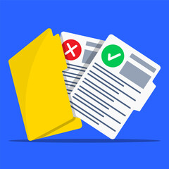 Important document with question mark. Document paper file collaboration review.
