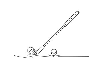 golf concept. Single line draw design. Vector graphic illustration