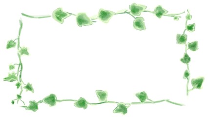 アイビーのイラストセット、ボタニカルナチュラル系。