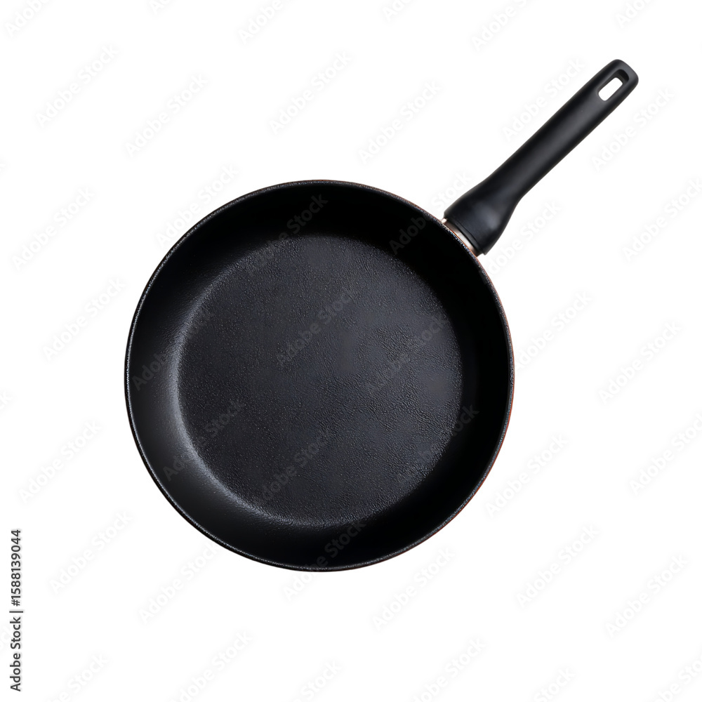 Poster black frying pan isolated on a white background isolated on white background or transparent backgrou