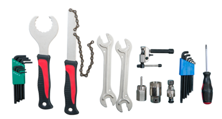 Bicycle parts on the table, beautiful bicycle texture