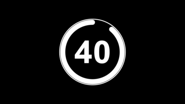 Countdown one minute animation from 45 to 0 seconds, 45 second countdown Animation background