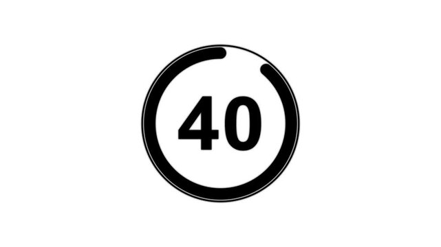 Countdown one minute animation from 45 to 0 seconds, 45 second countdown Animation background