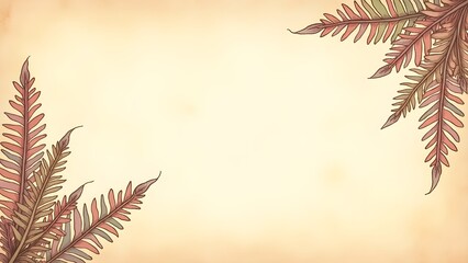 A cream background with a leafy border. 