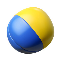 Dynamic Yellow and Blue Volleyball Sports Equipment Game Ball Recreation Action Shot