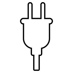 電源プラグのアイコンイラスト（線画）002