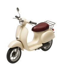 Old-fashioned scooter with a step-through frame and a rear luggage rack