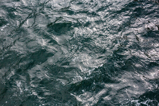 Rough water, the water surface from a high angle view.