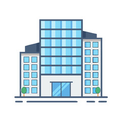 Modern city office tower with glass facade vector