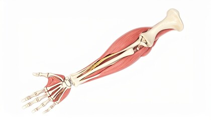 Human Arm Anatomy Illustration on White Background for Educational Use